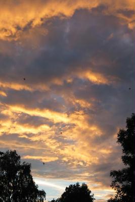 Sonnenuntergang &uuml;ber Hochkirch (Germany).